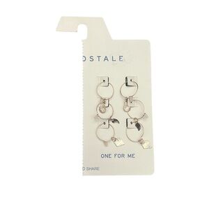 Aeropostale Gold Charm Hoop Earrings